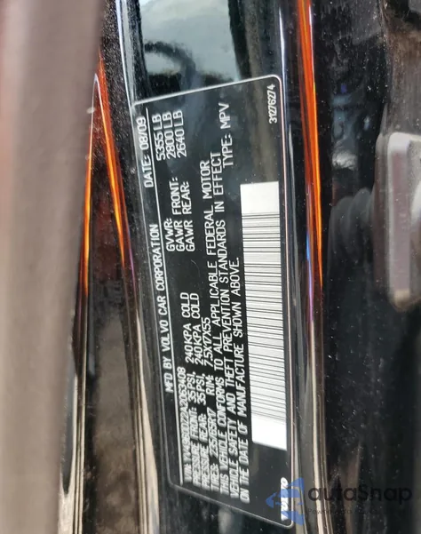 2010 Volvo Xc60 3.2 из США, поврежденный, VIN YV4960DZ2A2063408